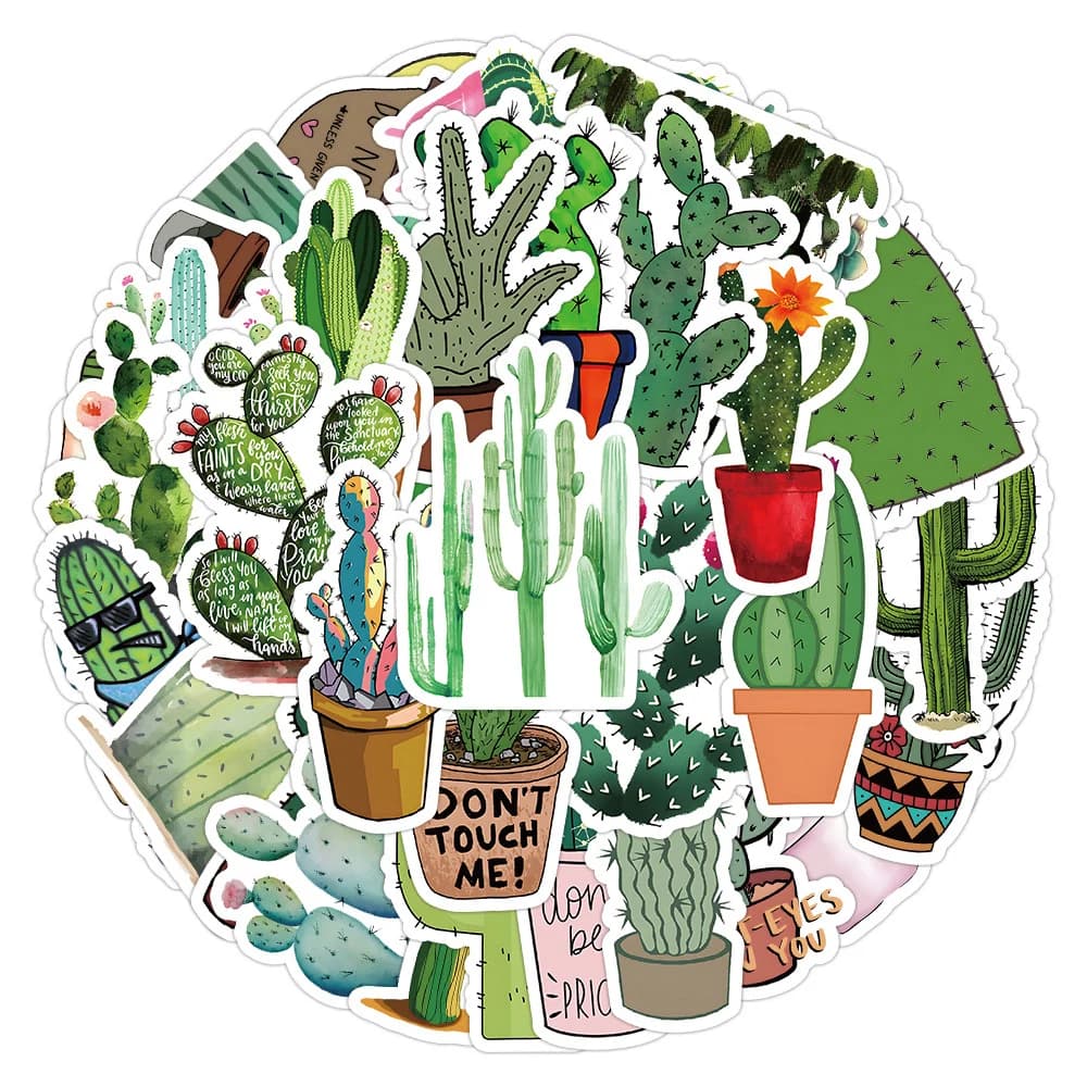 10/30/50pcs Funny Cartoon Plant Cactus Graffiti Stickers decalcomanie Laptop Phone Notebook valigia diario decorazione Sticker giocattolo per bambini