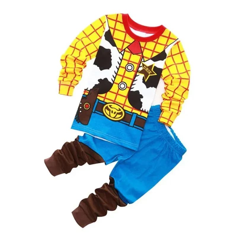 Costumi per ragazzi e ragazze Anime Cartoon Woody e Buzz Lightyear Costume cosplay Ragazzo Ragazza Felpa e pantaloni Pigiama Set 2 pezzi