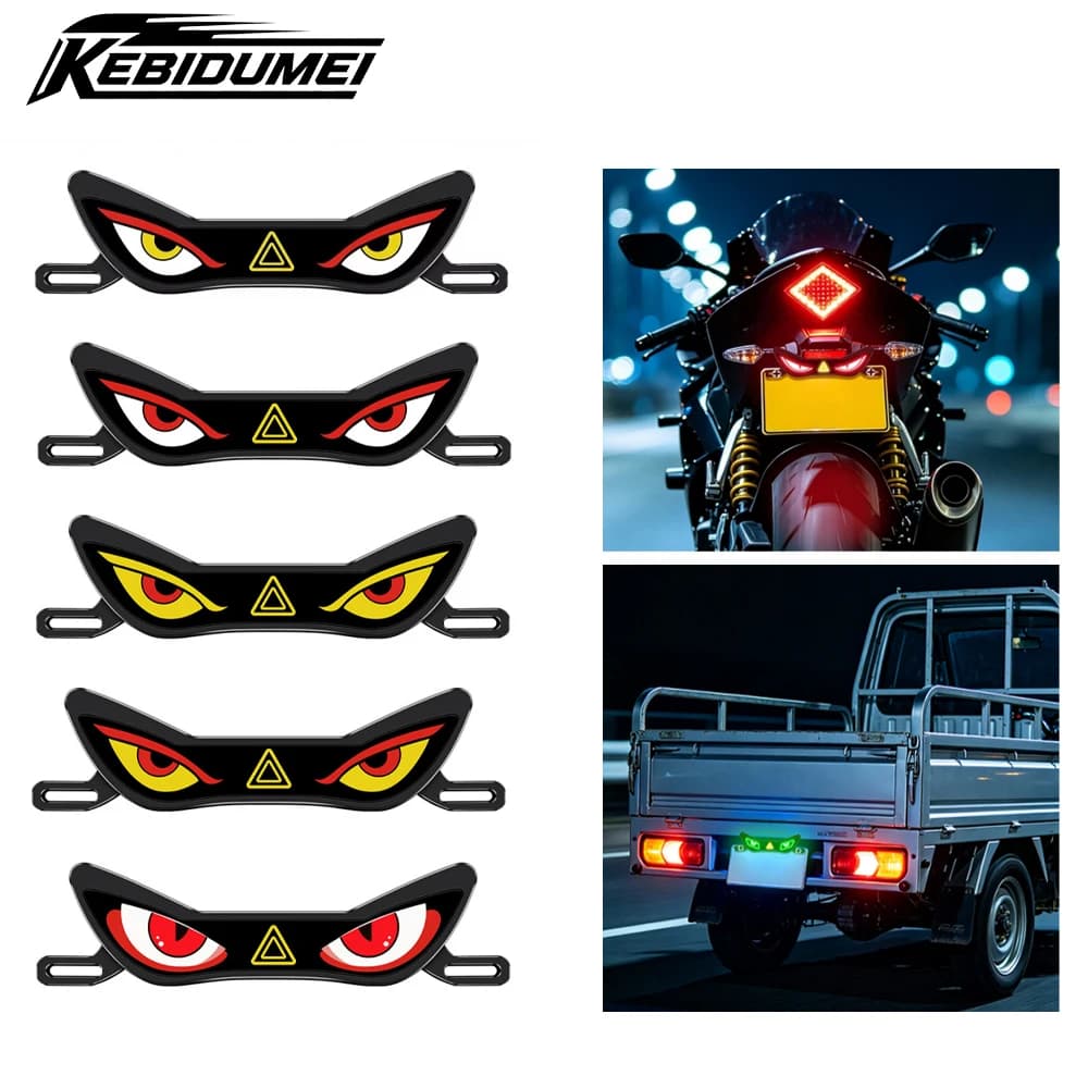Motorcycle Cool Demon Eye LED License Plate Waterproof Ambient Light Headlight Brake Light Motorcycles light Modified Decoration