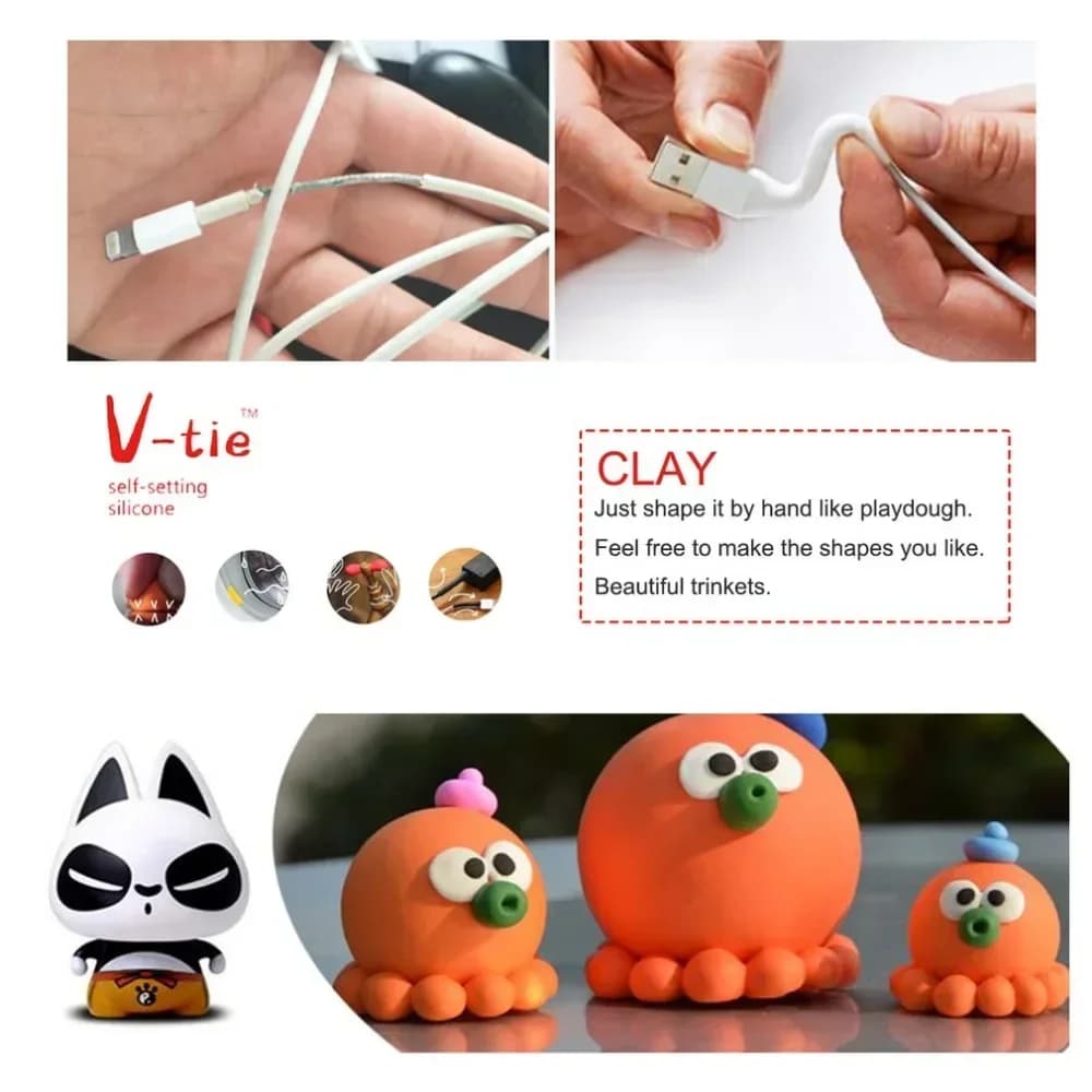 2 pz FAI DA TE Multifunzione V-tie Modellabile Riparazione Colla Auto Polimerica Doughs Argilla Auto Impostazione Silicone Polimero Pasta Fango Gomma