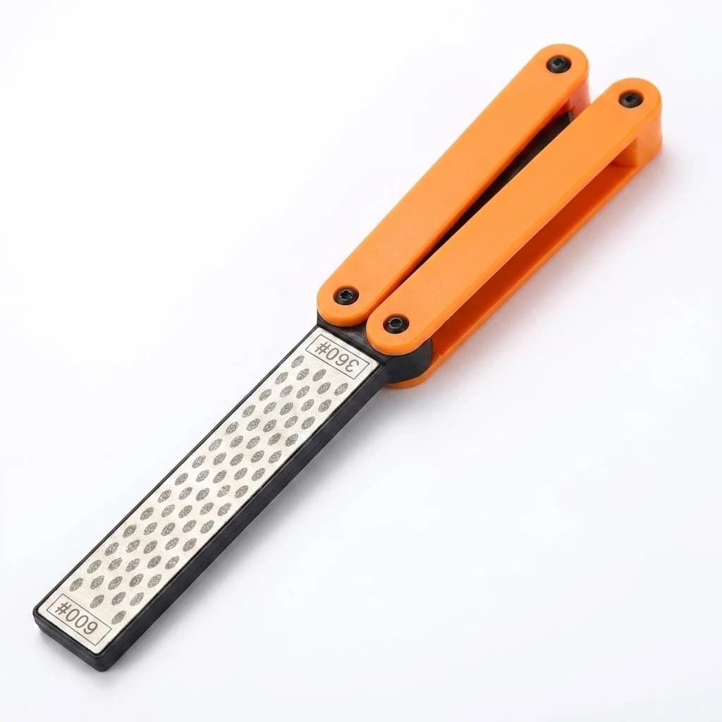 1PCS Portable Folding Pocket Knife Sharpener, Portable Double Sided Diamond Sharpening Stone Outdoor Sharpening Whetstone