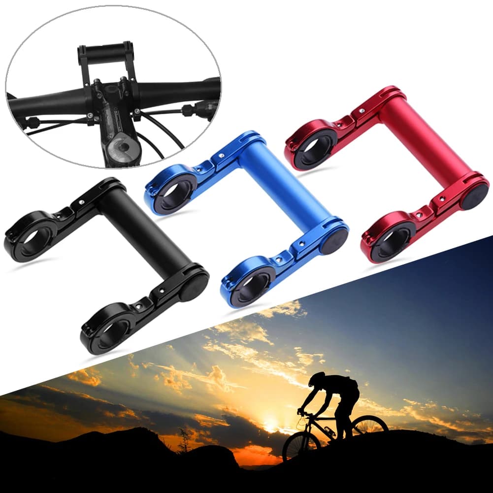 Supporto per luce per bicicletta da 10 cm, prolunga per manubrio per bici, supporto per telefono