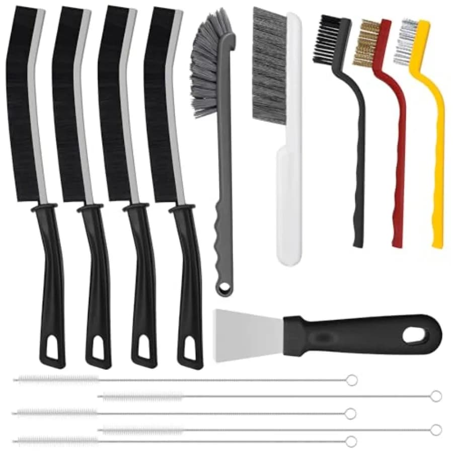 15pcs Crevice Cleaning Brush, Hard Bristle Brushes, Grout Cleaner Brush Household Cleaning Supplies, Gap Brush for Kitchen Bath