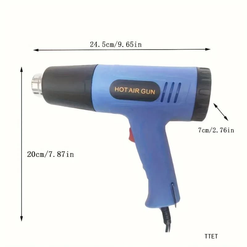 Una pistola ad aria calda adatta per restringimento di vernici in PVC e peeling: riscaldamento rapido, controllo della temperatura variabile e flusso d'aria preciso