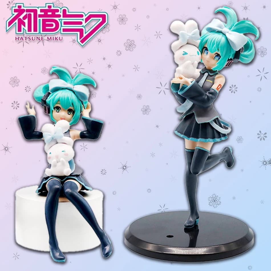 Statuetta Anime Hatsune Miku Kawaii, Figurina d'Azione alla Moda, Regalo di Natale, Modellino in PVC da Collezione, Decorazione da Scrivania, Giocattolo