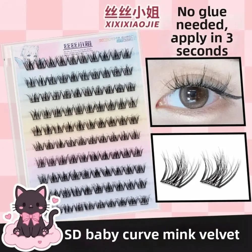 Ciglia finte autoadesive Upper 12MM, delicate e facili da applicare, extension ciglia fai da te, trucco occhi senza bisogno di colla