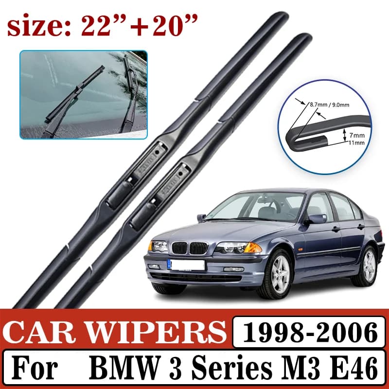Tergicristallo per auto per BMW Serie 3 M3 E46 1998-2006 Spazzole per spazzole tergicristallo anteriori Rondelle per pulizia parabrezza Accessori auto
