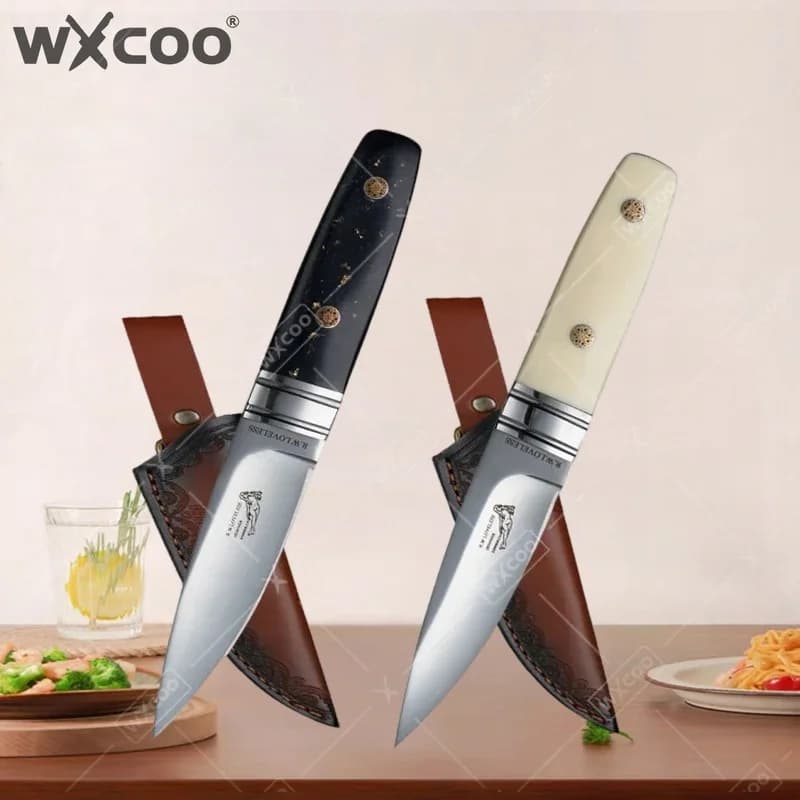 Stainless Steel WXCOO Steak Knife with Sheet, Kitchen Accessories for Butcher Knife, Manual Forged, Durable, for BBQ and Chef