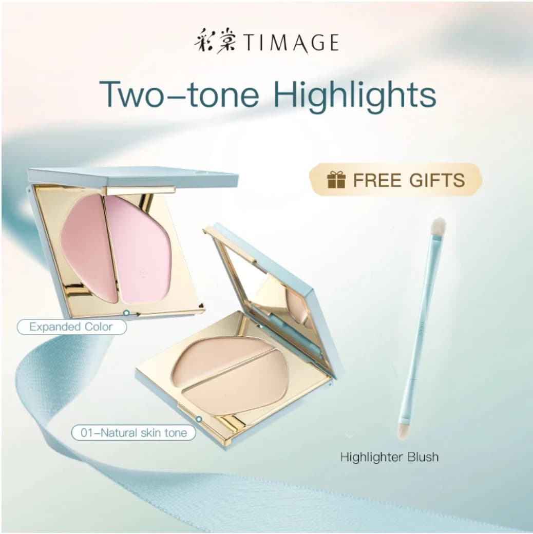Timage Evidenziatore a doppia trama Matte Shimmer Combo Contorno Nascondere Definisci le caratteristiche del viso Cosmetici per il trucco del viso