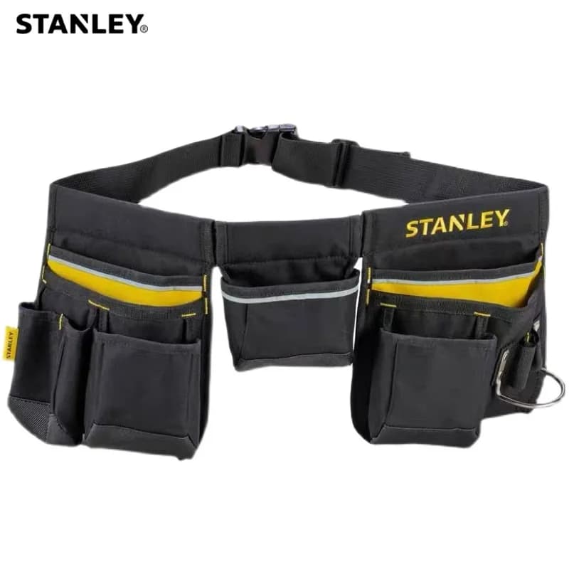 Stanley 1-96-178 marsupio per grembiule per attrezzi con cintura multi-tasche 3 marsupi combinati per attrezzi da carpentiere borsa per attrezzi con tasca ad anello per martello