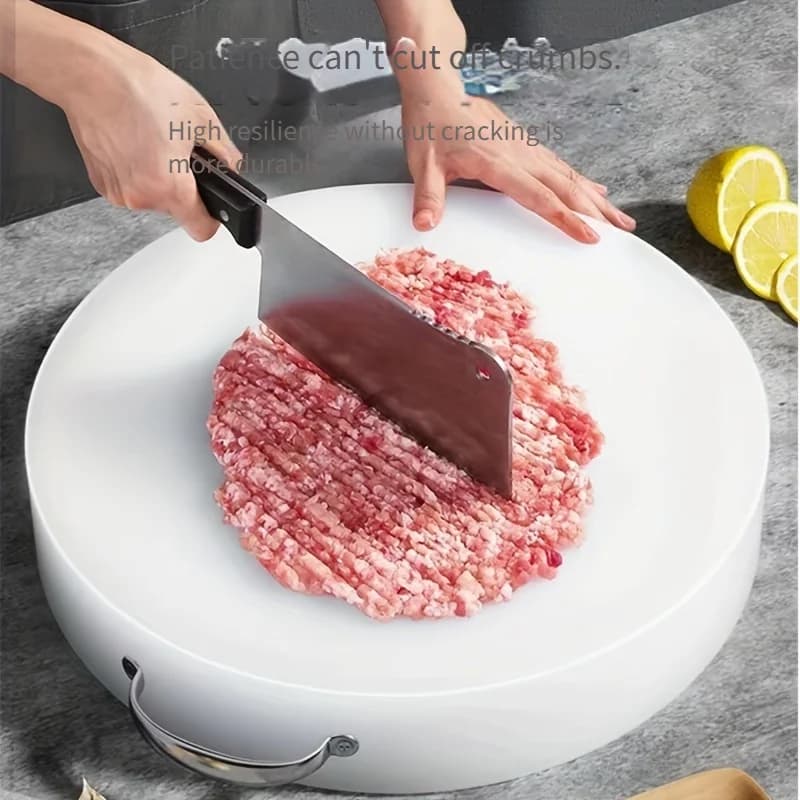 Tagliere in PE Grande e Rotondo, Tagliere in Plastica Senza Perossido di Idrogeno, Tagliere da Cucina Antiaderente