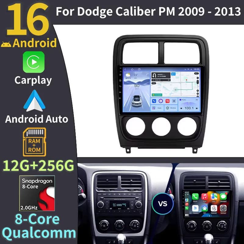 Android 16 Car Radio For Dodge Caliber PM 2009 2010 2011 2012 2013 360 Camera RDS Multimedia Video Player DSP DTS Plug And Play