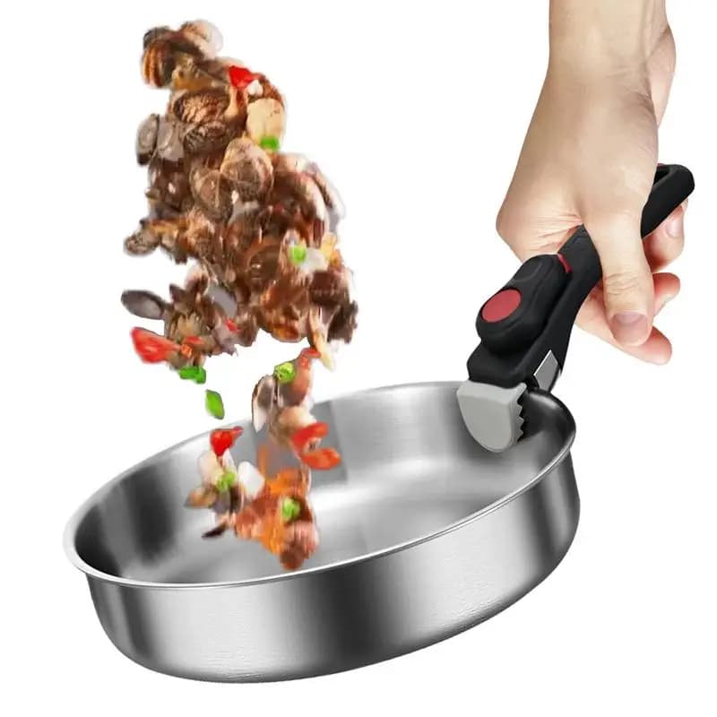 Padelle in acciaio inossidabile Padella da campeggio Antiaderente Manico staccabile Pentole e padelle Pentole senza rivestimento Padella portatile