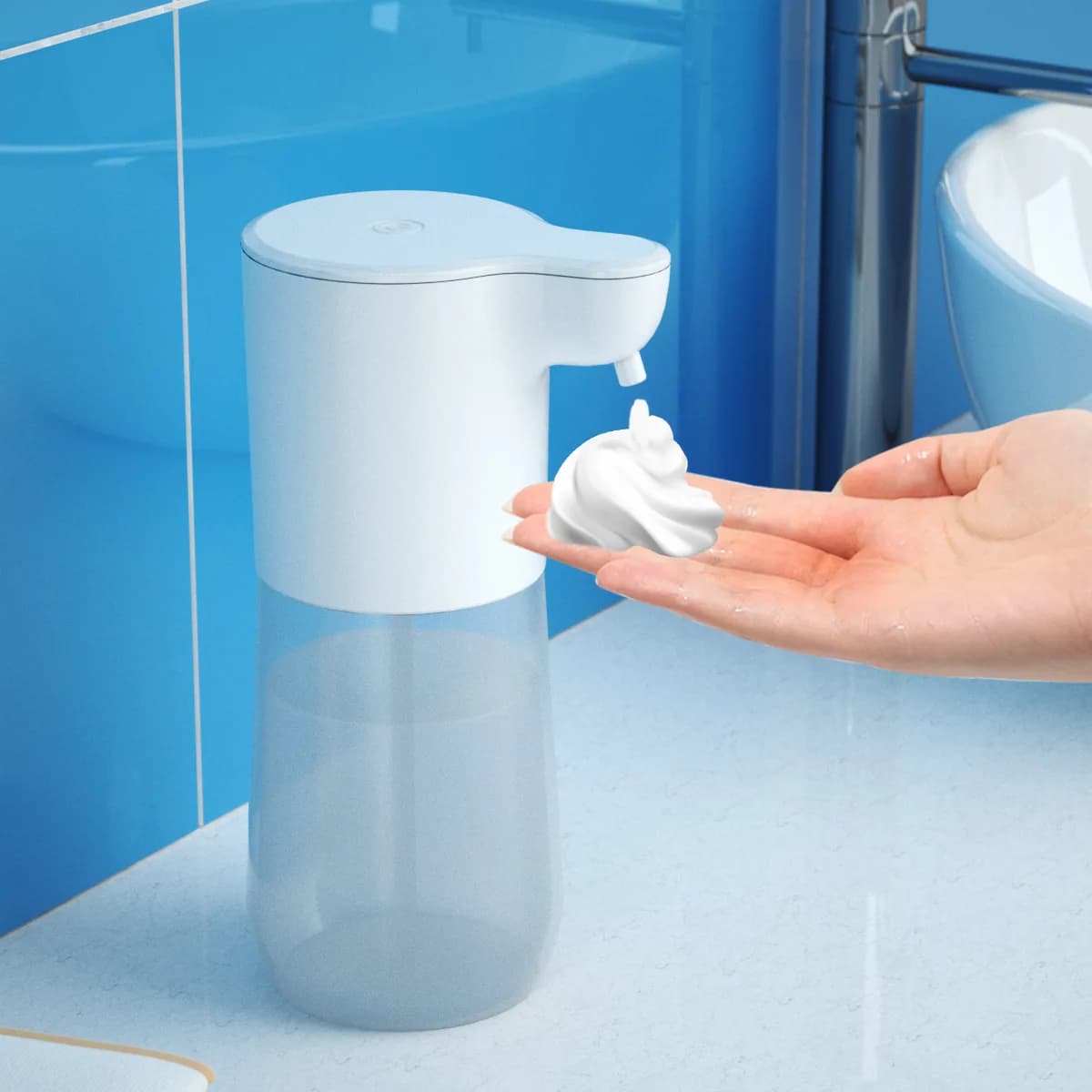 Touchless Automatic Infrared Sensor Foam Soap Dispenser USB Rechargeable Foam Hand Washer for Bathroom