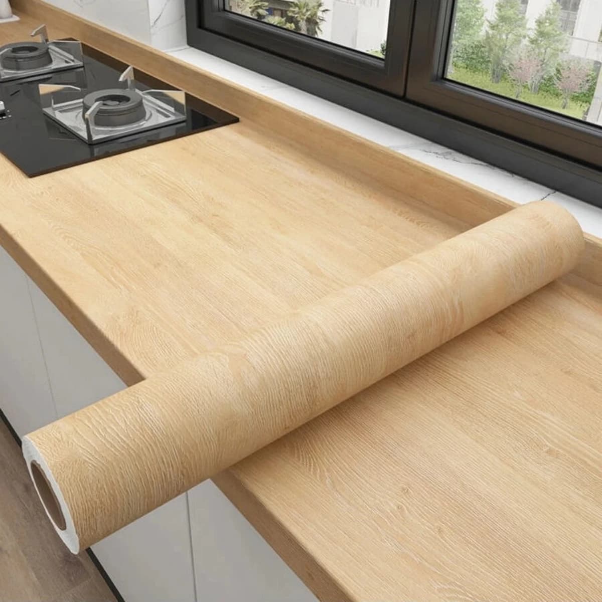 Carta da parati autoadesiva impermeabile in vinile da parete in rotoli Mobili Armadi Pellicola decorativa in PVC Adesivi con venature del legno per la decorazione domestica