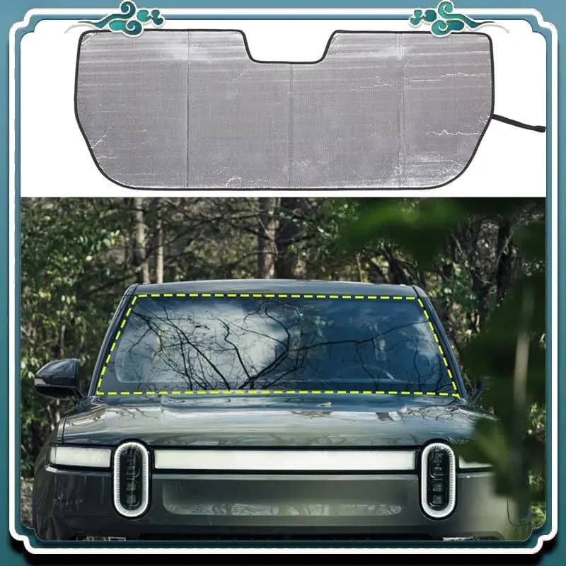 Premium Parasole Parabrezza Anteriore Parasole Visiera Parasole Protezione Blocchi Raggi UV Pieghevole Accessori Interni Per Rivian R1T 202