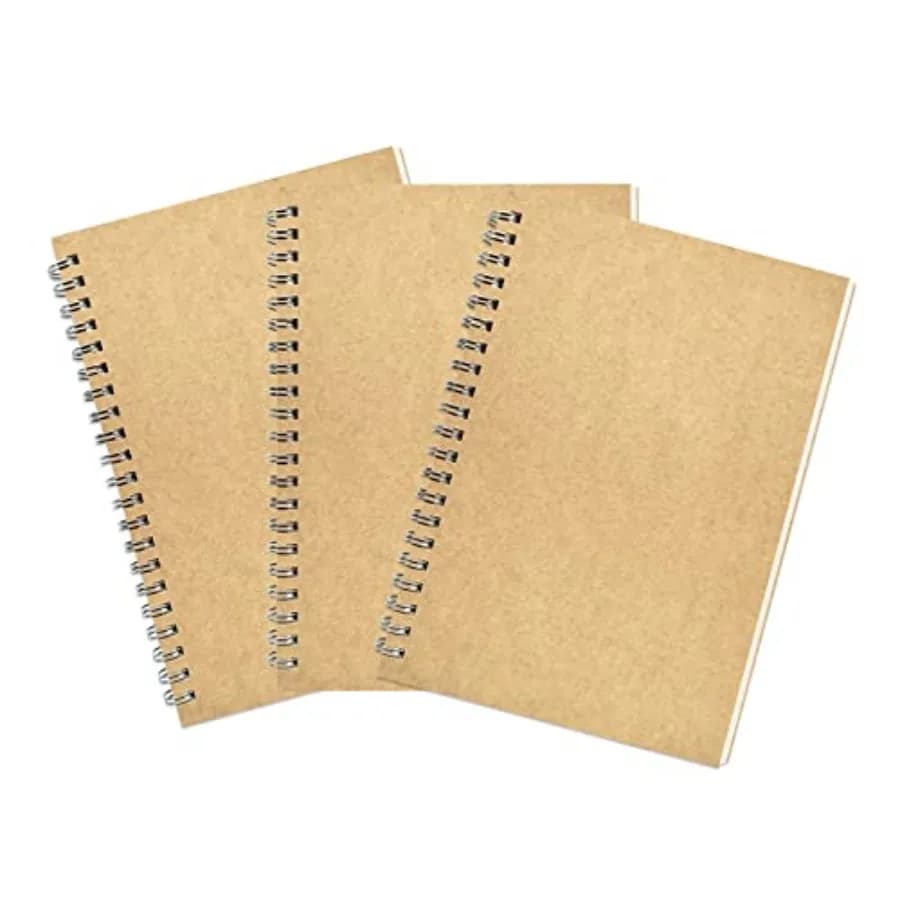 3 Pack College Ruled Notebook, Soft Yellow Cover Spiral Notebook, Memo Notepad Sketchbook, Students Office Business Diary Spira