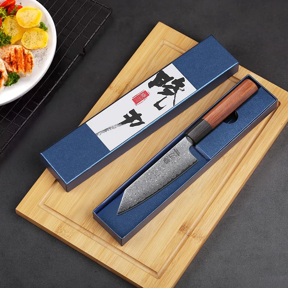 Coltello multiuso da cucina da 5 pollici Coltelli da chef professionali in acciaio damasco forgiato a mano giapponese che taglia verdure carne frutta Coltello piccolo