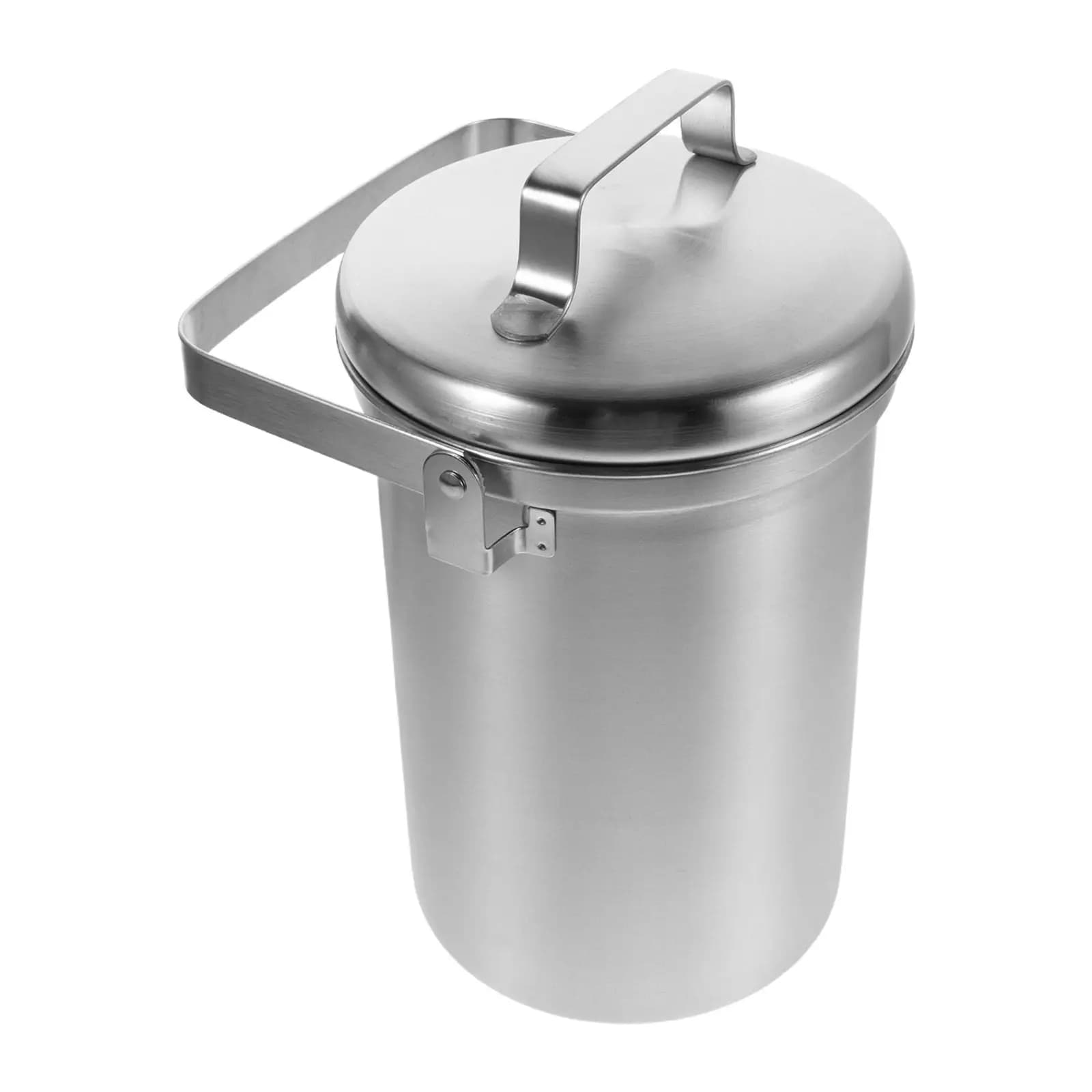 Contenitore per Compost da Cucina in Acciaio Inossidabile, Bidone per Rifiuti Alimentari da Interno con Coperchio