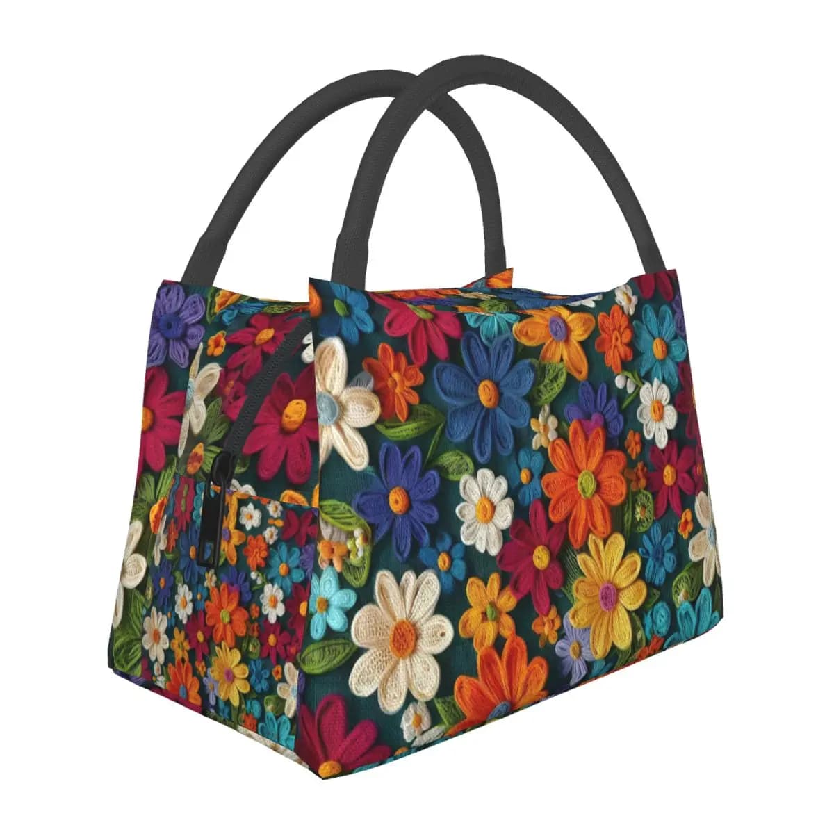 Mexican Vintage Flroal Rebozos Mexicanos Lunch Bag for Women Bento Storage Food Boxes Container Cooler Thermal Lunch Box Tote
