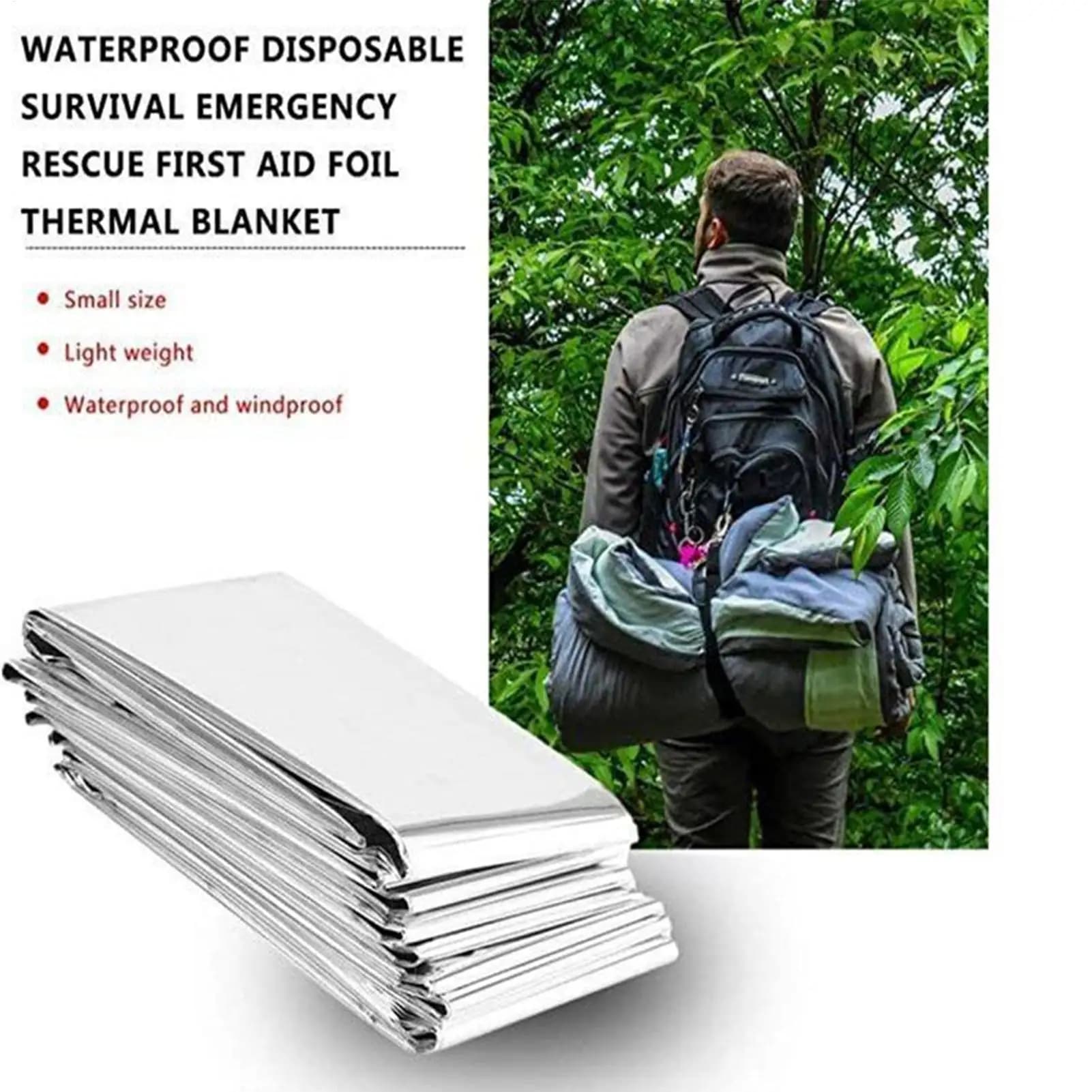 Portable Emergencies Blankets for outdoor Survival Gear and Equipment Heavy Duty Thermal Insulation Supplies