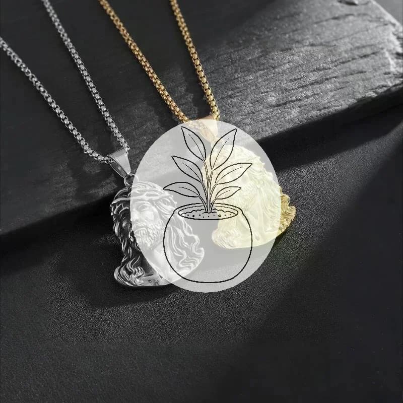 [HS]1Pc Hip Hop Punk Head Deluxe Gold Plated Pendant Collar Necklace Chain Men Women Jewelry.