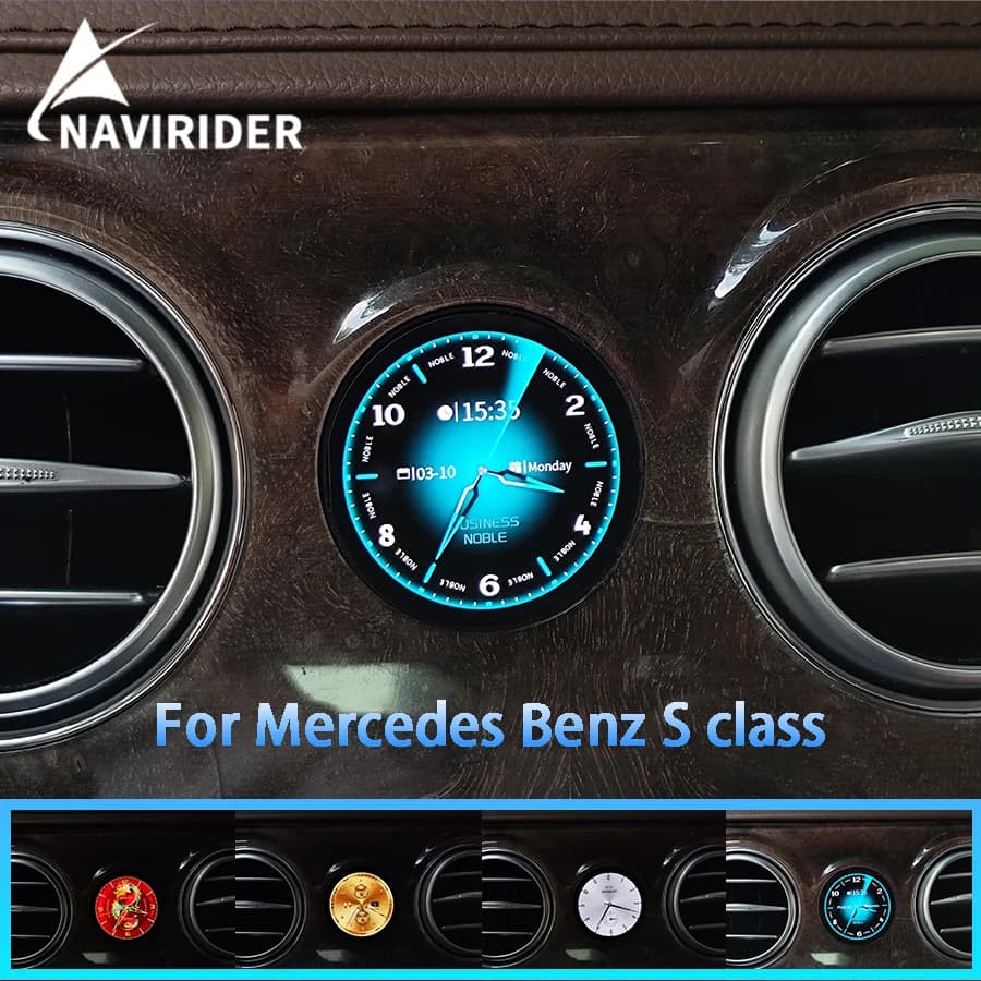 For Mercedes Benz Class S Class E New Update Stopwatch Smart LCD Watch Interior Car Dashboard Central compass Electronic Meter