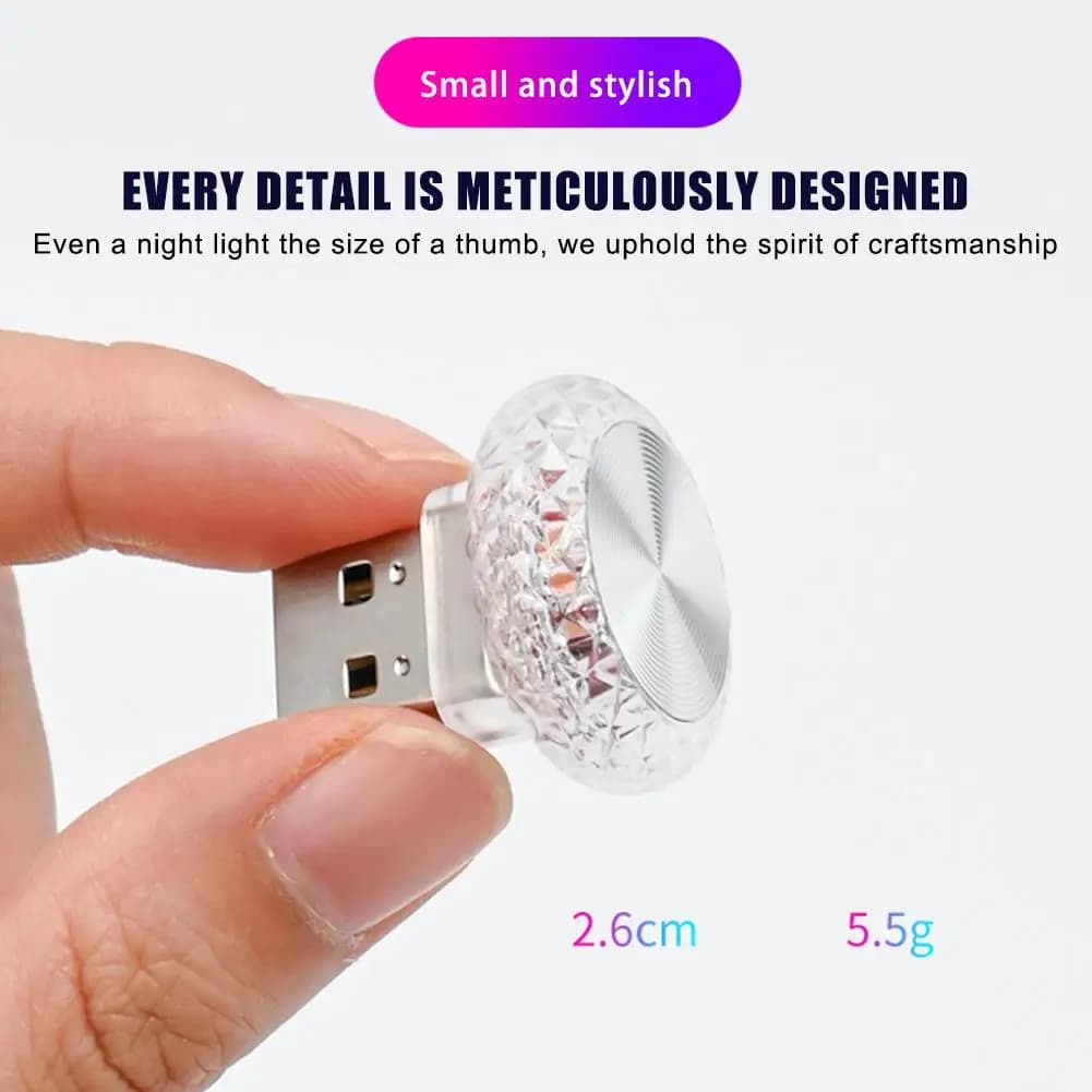 Lampade d'atmosfera decorative a LED portatili Luce ambientale USB per auto Mini per interni auto Luce ambientale Luce per computer Plug Play
