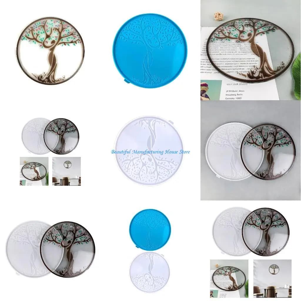 E56A Stampi in silicone Stampi in resina a forma albero Statua che realizza stampi per colata epossidica