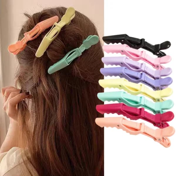 Set da 6 pezzi di fermagli per capelli a coccodrillo vivaci, impugnature professionali per parrucchieri, per uso in salone, forcine a coccodrillo, forniture per barbiere
