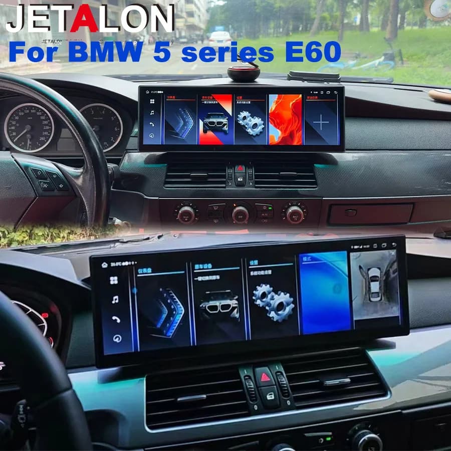Autoradio Android da 14.9 pollici per BMW Serie 5 E60 E61 E62 2003-2010 CCC CIC, stereo con GPS, navigatore, lettore multimediale, Carplay.