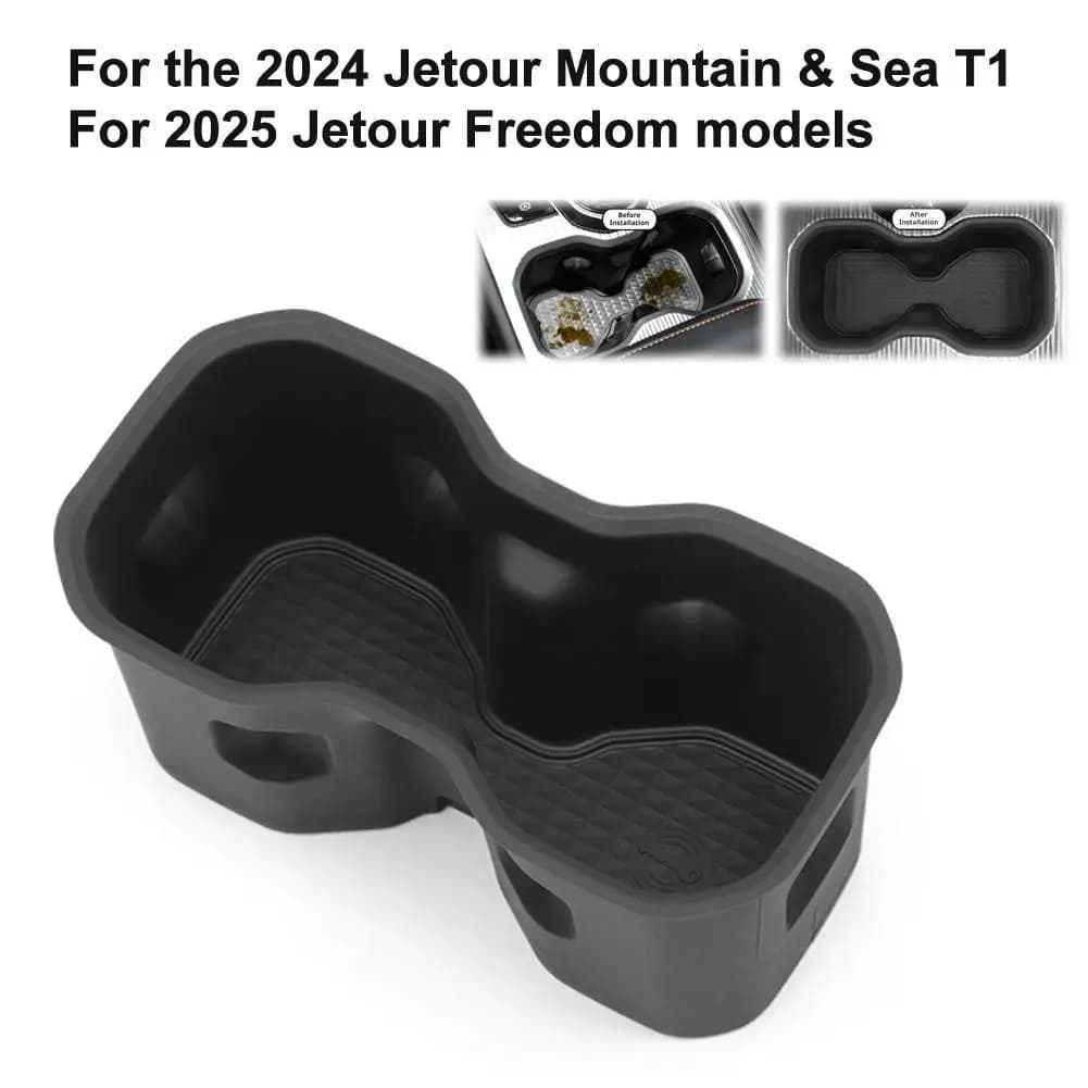 Silicone Central Control Cup Holder Car Waterproof Organizer Accessories For 2024 Jetour Mountain & Sea T1 2025 Jetour Freedom