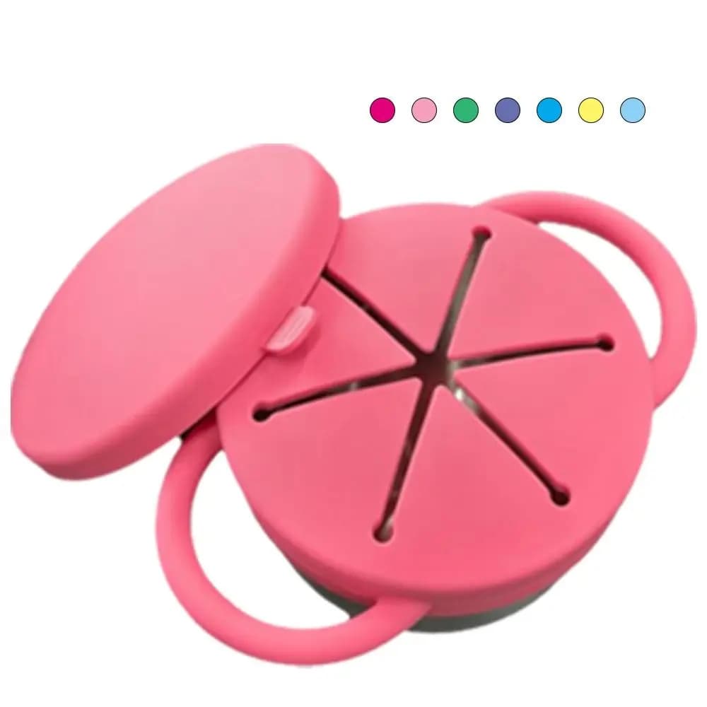 Contenitori per snack rimovibili per bambini Maniglie facili da impugnare in silicone alimentare Tazze per snack portatili in acciaio inossidabile