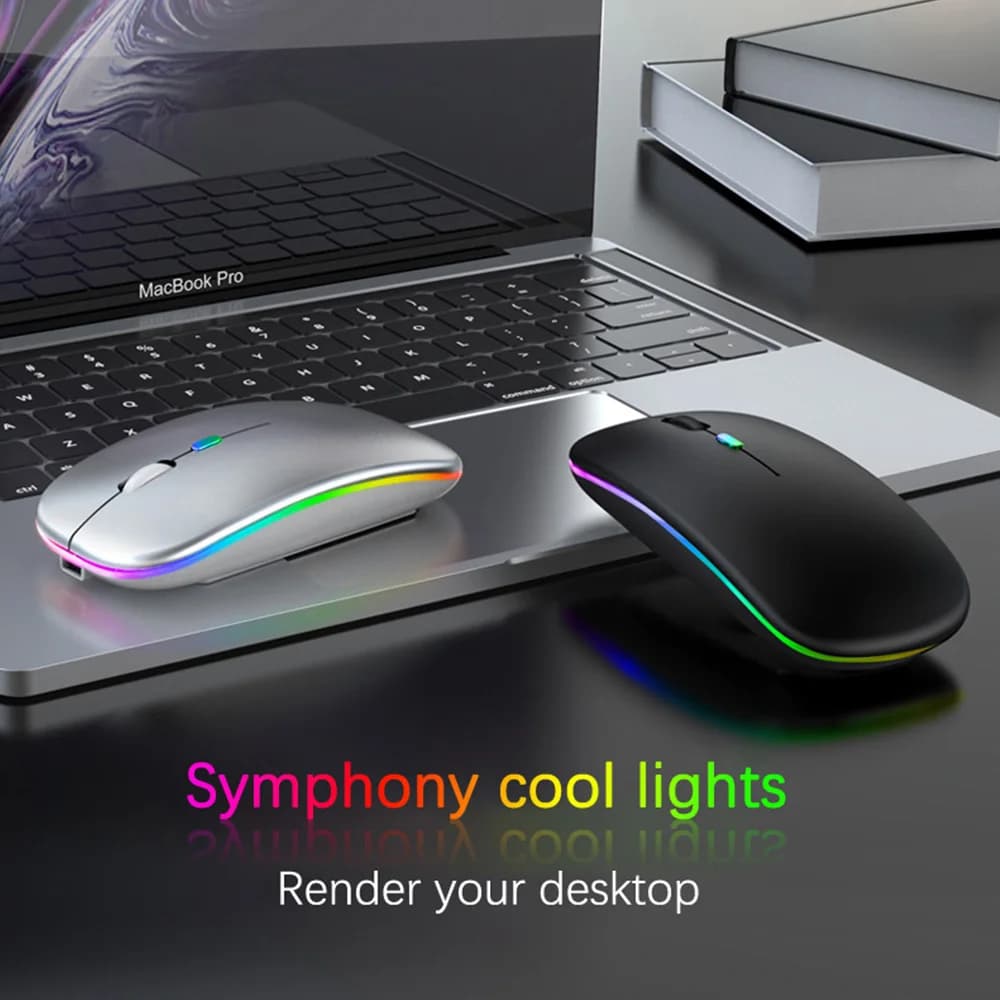 Mouse Bluetooth senza fili da 2,4 GHz con mouse da gioco RGB ricaricabile USB per computer portatile PC MacBook Gamer Mouse Dropshipping