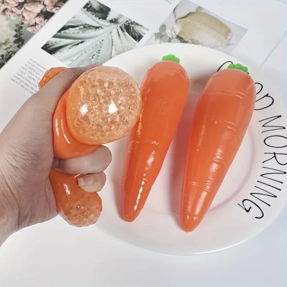 Squishy di carota Giocattolo Palla antistress di carota Giocattolo Simulazione sensoriale Cibo Antistress Giocattolo da spremere per imbottitura di cestini pasquali per adulti