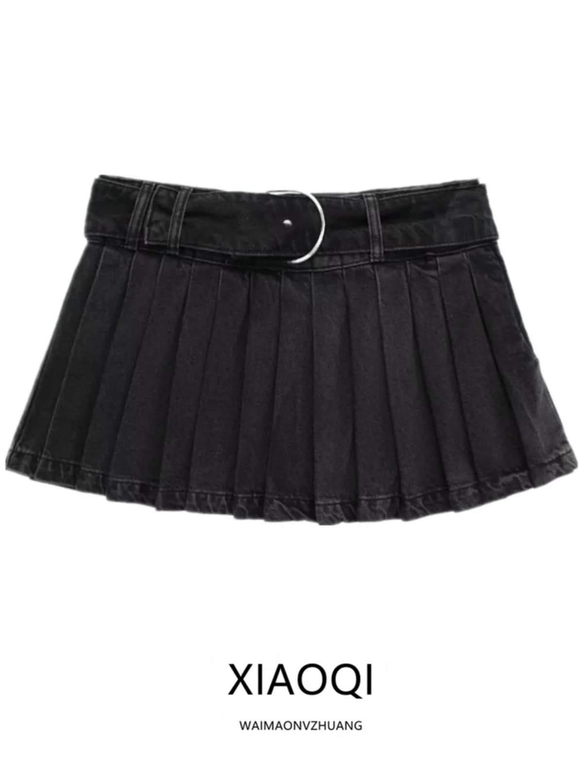 Spring 2024 Women's High Waist Design Versatile Belted Short Skirt Pants High Waist Pleated Other Materials 100% Short Skirt