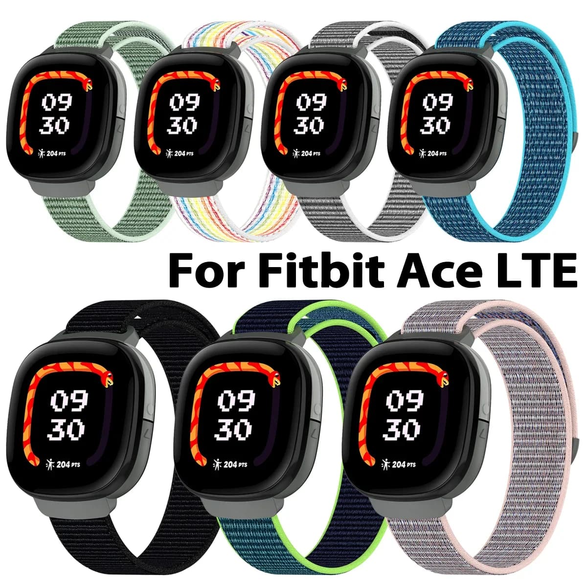 Per Fitbit Ace LTE Smart Band Tessitura in nylon Cinturino Bracciale Cinturini VELCRO fibbia per FITBIT ACE LTE Cinturino
