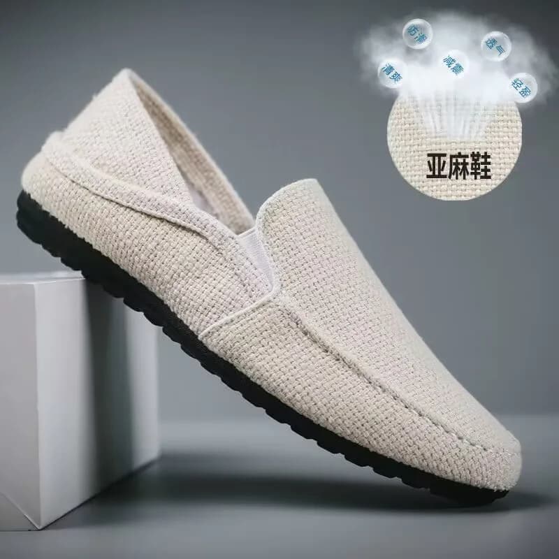 Scarpe di lino traspiranti estive scarpe basse Casual primaverili da uomo nuove scarpe per il tempo libero assorbenti dal fondo morbido maschile mocassini pantofole