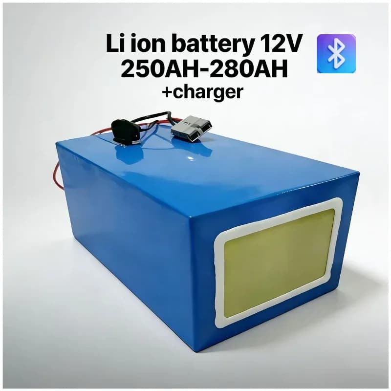 Caricabatterie Premium 12V 250-280Ah per Batterie agli Ioni di Litio 5000W per E-Bike e Moto con BMS Intelligente e Potenza Stabile
