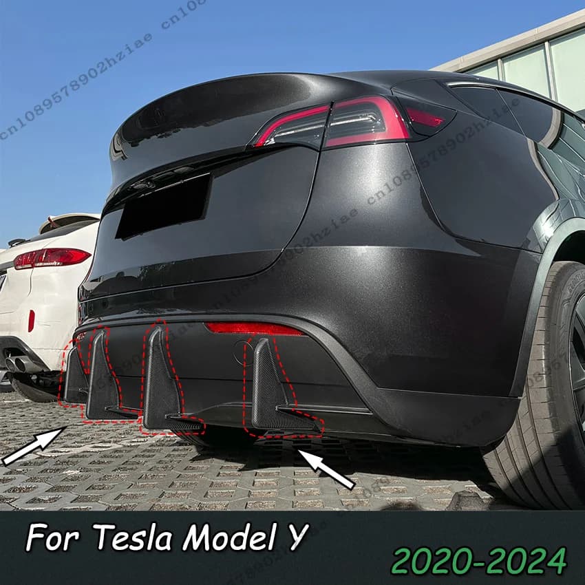 Diffusore Posteriore per Paraurti, Kit Carrozzeria, Protezione e Stile per Tesla Model Y 2020-2024, Adesivo Tuning per Paraurti Posteriore