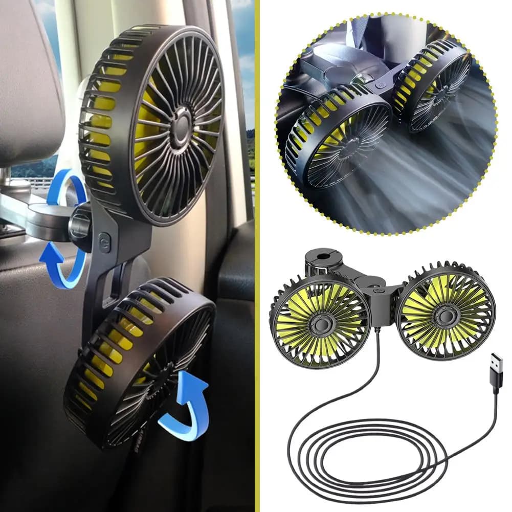 Nuovo Ventilatore Auto 2026 per Sedile Posteriore, USB, Rinfrescante, Climatizzatore, Ventilatore per Auto, Raffreddatore K7B1