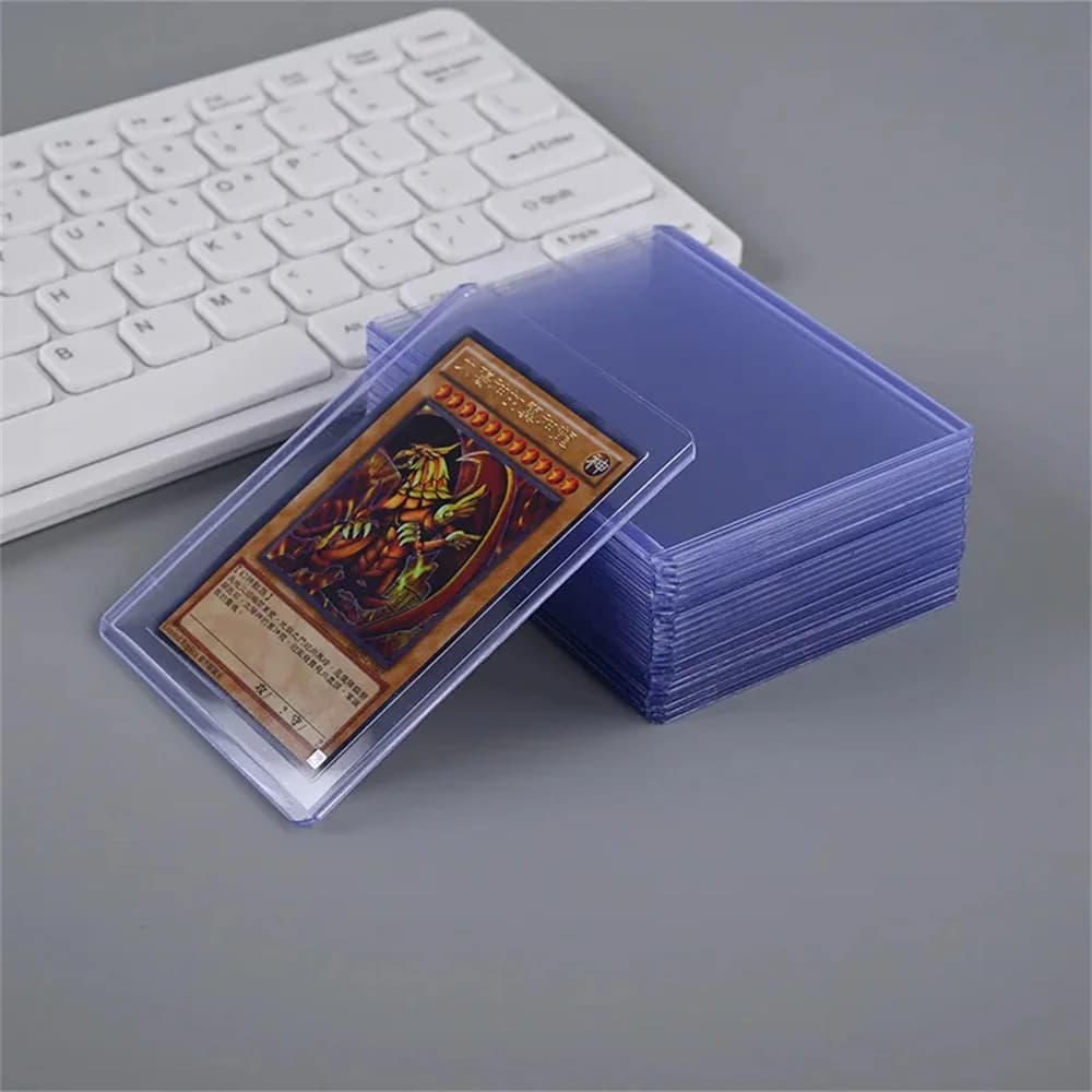 25Pcs PVC Hard Plastic Card Sleeve with Protective Film Clear Card Holder Photo Game Card Toploaders Cover ID Card Sleeve