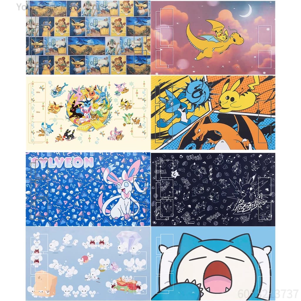 Tappetino per mouse da gioco a tema Pokemon, base antiscivolo e superficie resistente alle macchie, tappetino da scrivania esteso per PC portatile, protezione per scrivania con grafica anime
