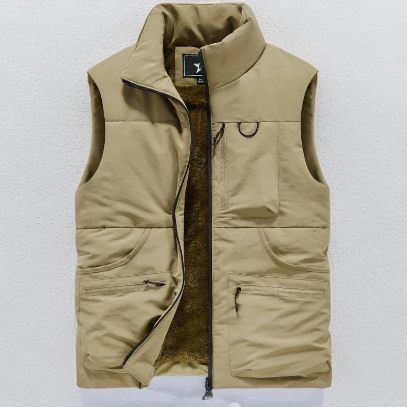 Moda di grandi dimensioni 6XL abbigliamento multitasche da uomo gilet invernale giacche cappotto senza maniche gilet caldo maschile gilet in pile da uomo