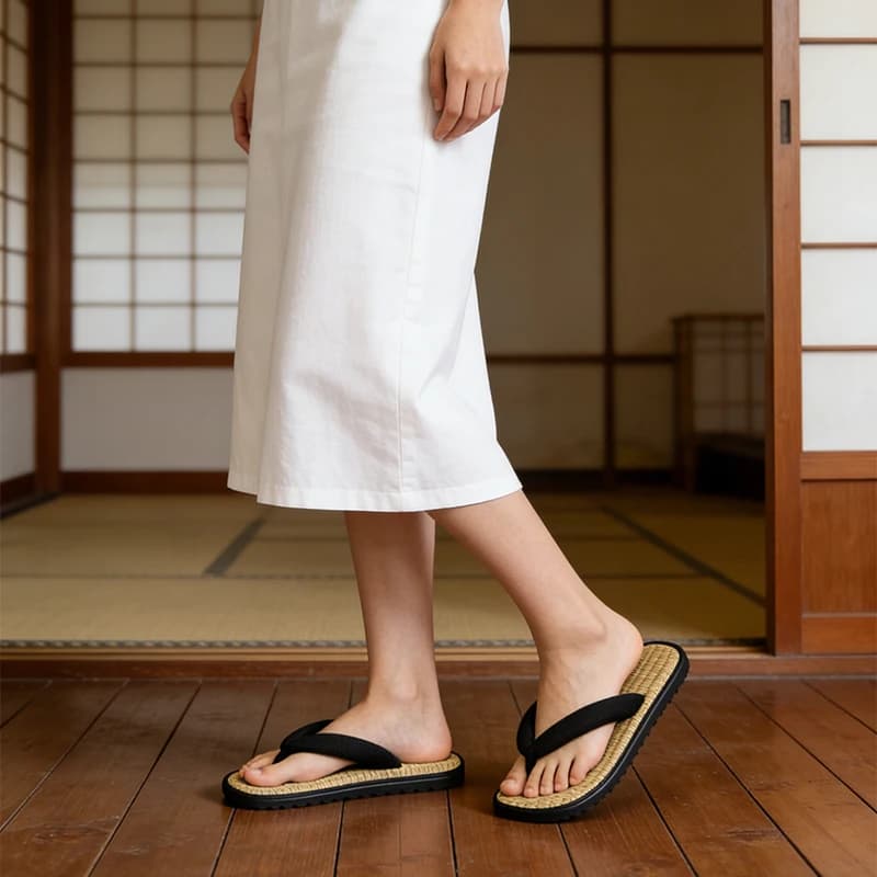 Traditional Japanese Geta Summer Slippers Japanese Anime Cosplay Shoes Kendo Clogs Sandals Home Rattan Straw Flip-Flops