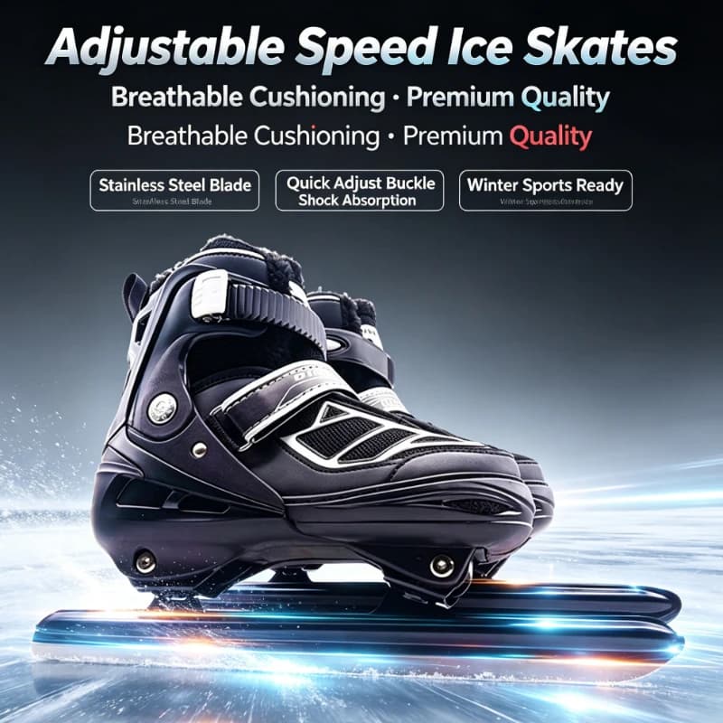Children Beginner Ice Skates Adjustable Size Steel Holder Ice Skating Shoes Dual‑Purpose for Speed Skating & Hockey Ice Rink Use