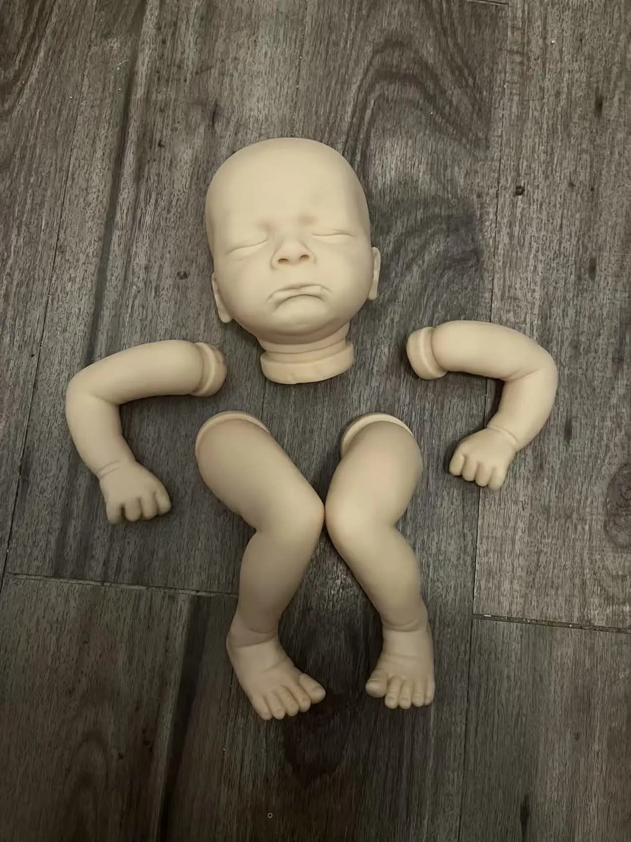 Kit Bambola Reborn NPK Milan 19 pollici - Parti di Bambola Non Finite Colore Fresco Neonato Dormiente con Corpo in Stoffa per Collezionisti