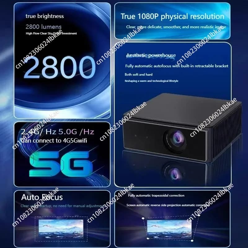 Proiettore N98S Staffa di sollevamento automatico intelligente Soggiorno Camera da letto Casa HD Schermo di proiezione wireless 5G