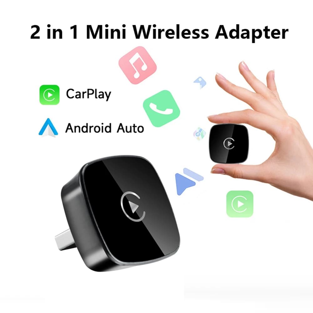 Wireless CarPlay Adapter 5.8GHz WiFi Bluetooth 5.3, Plug & Play for Apple CarPlay , Voice Control for iPhone & Android