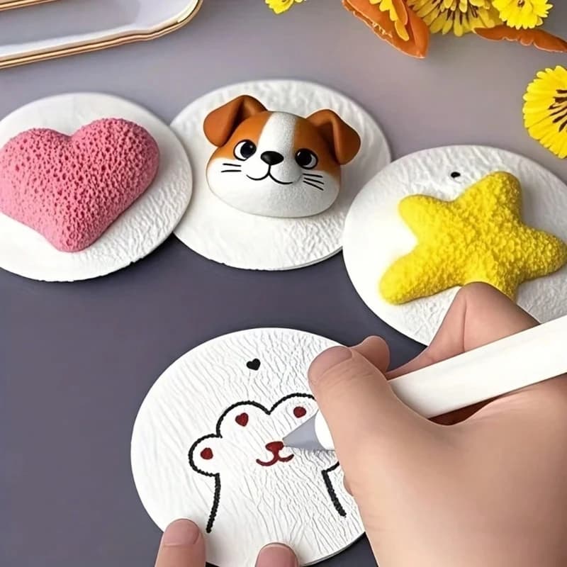 10 pezzi 3D rotondi a forma di cuore fiore foglio di cotone compresso penna di carta artistica texture pittura regalo divertente creativo fai da te